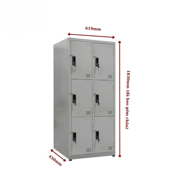 tủ sắt locker 6 ngăn 2 cột