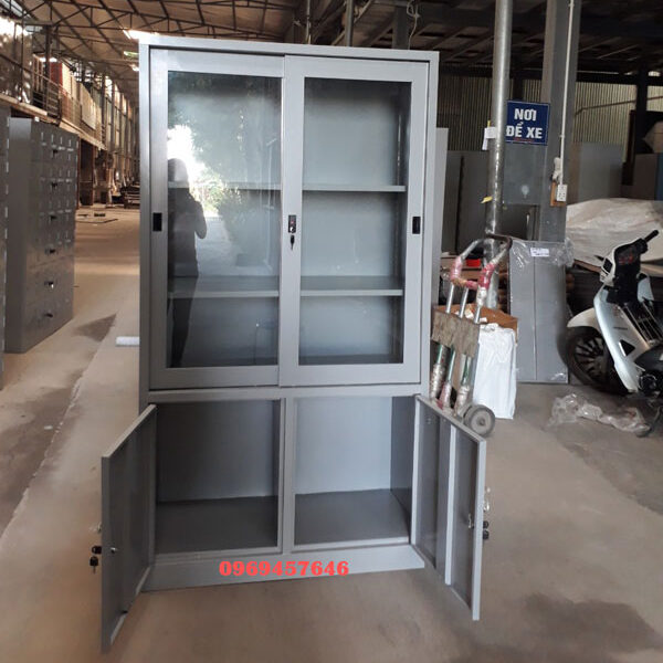 tủ sắt đựng hồ sơ 2 cánh lùa